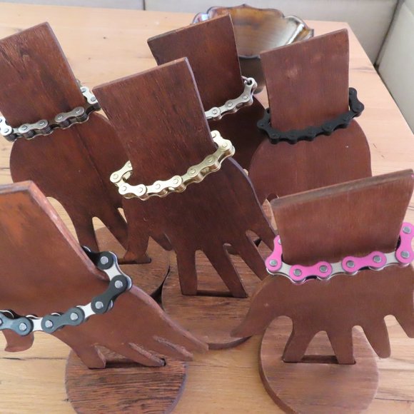 Black Bike Chain Bracelet Handmade Stainless Steel - Picture 8 of 8